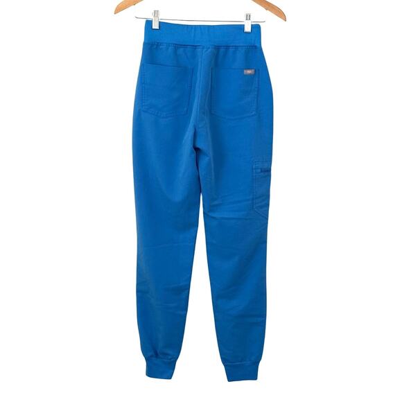 Women's FIGS Zamora High Waisted Jogger Scrub Pants in Blue w/Tie Waist Band-XXS - Picture 2 of 5
